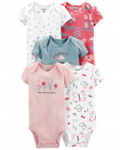 5 Paketli Qısa Kollu Bodysuits Комплект из 5 боди с короткими рукавами