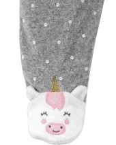 Polka Dot Terry Zip-Up Sleep & Play