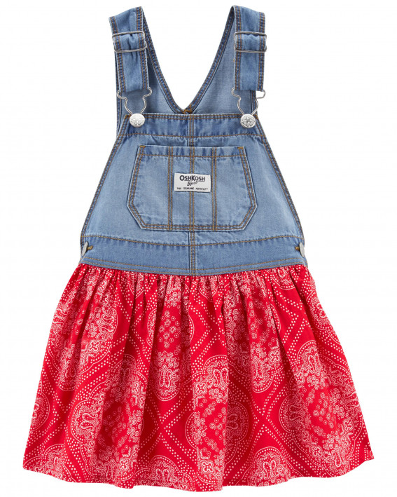 Bandana Print Denim Jumper