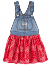 Bandana Print Denim Jumper