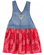 Bandana Print Denim Jumper