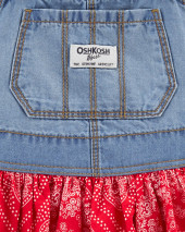 Bandana Print Denim Jumper