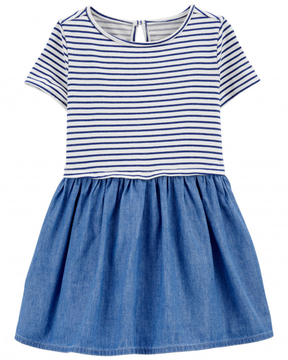 Stripe & Denim Dress