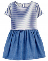 Stripe & Denim Dress