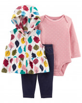 3-Piece Fall Leaves Vest Set