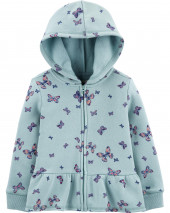 Carters Butterfly Peplum Hem Logo Fleece Hoodie