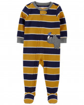 Цельнокроеные пижамы из флиса Footie Rhino 1 Parça Kərgədan Fleece Footie PJs