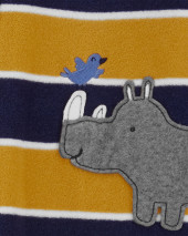 Цельнокроеные пижамы из флиса Footie Rhino 1 Parça Kərgədan Fleece Footie PJs