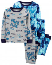 Пижамы Super Brother из 100% хлопка плотного кроя из 4 предметов 4-Piece Super Brother 100% Snug Fit Pambıqlı PJ-lər