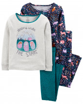 4-Piece Animals 100% Snug Fit Cotton PJs