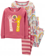 4-Piece Rainbows 100% Snug Fit Cotton PJs