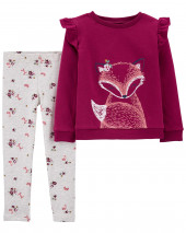 2-Piece Long-Sleeve Tee & Fox Legging Set