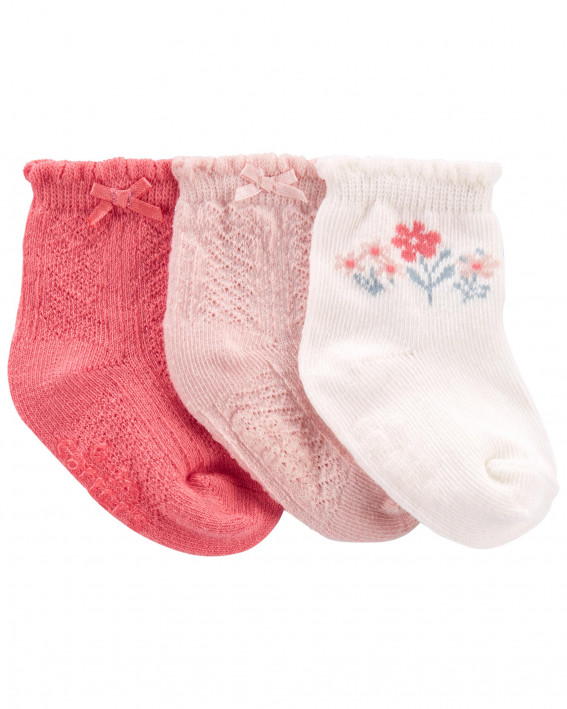 3-Pack Pointelle Booties