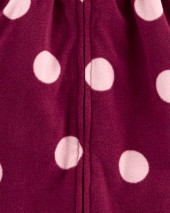 Polka Dot Zip-Up Fleece Jumpsuit