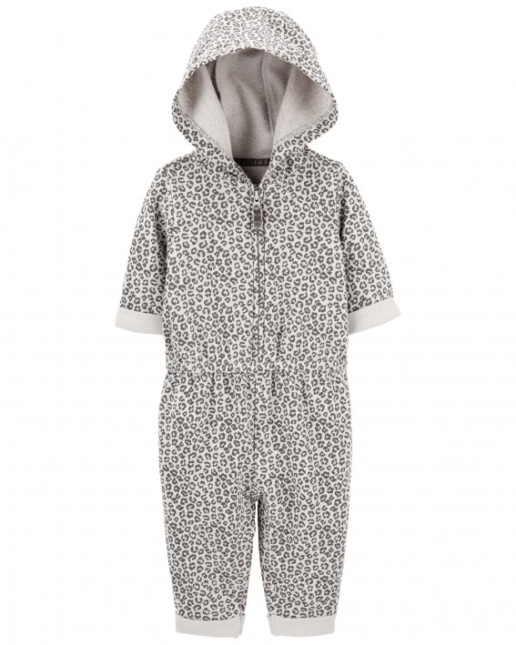 Hooded Leopard Jumpsuit