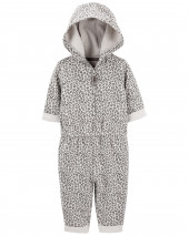 Hooded Leopard Jumpsuit
