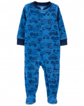 1-Piece Cars Fleece Footie PJs