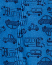 1-Piece Cars Fleece Footie PJs