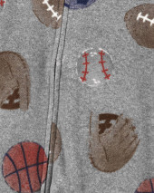 1-Piece Sports Fleece Footie PJs
