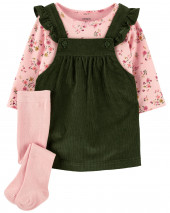 3-Piece Floral Tee & Jumper Set