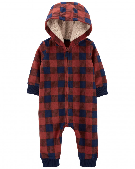 Buffalo Check Zip-Up Jumpsuit