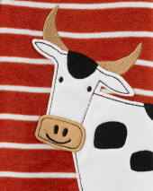 1-Piece Cow Fleece Footie PJs
