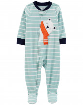Piece Polar Bear Fleece Footie PJs