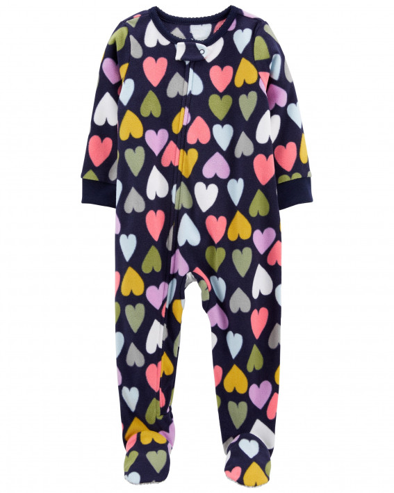 Hearts Fleece Footie