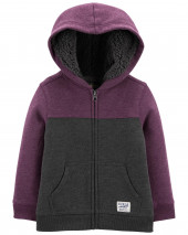 Fleece Jacket with Sherpa Lined Hood