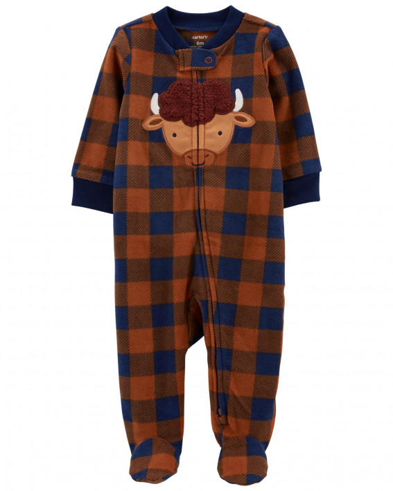 Plaid Zip-Up Fleece Sleep & Play