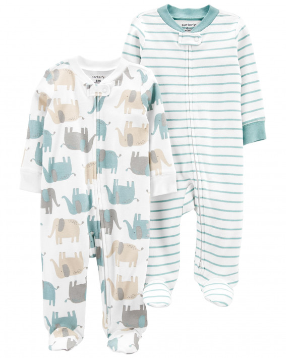2-Pack Zip-Up Cotton Sleep & Plays