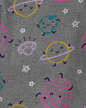 4-Piece Space Hearts 100% Snug Fit Cotton PJs