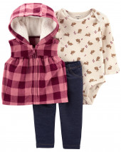 3-Piece Fleece Vest Set