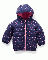 Polka Dot Packable Lightweight Puffer Jacket