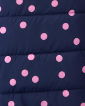 Polka Dot Packable Lightweight Puffer Jacket
