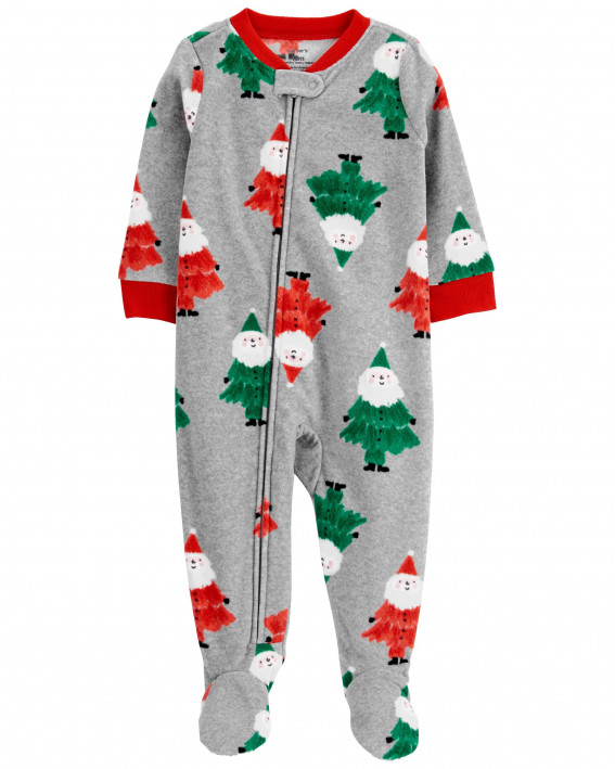 Baby 1-Piece Santa Fleece Footie PJs