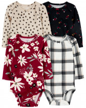 Baby 4-Pack Holiday Long-Sleeve Bodysuits