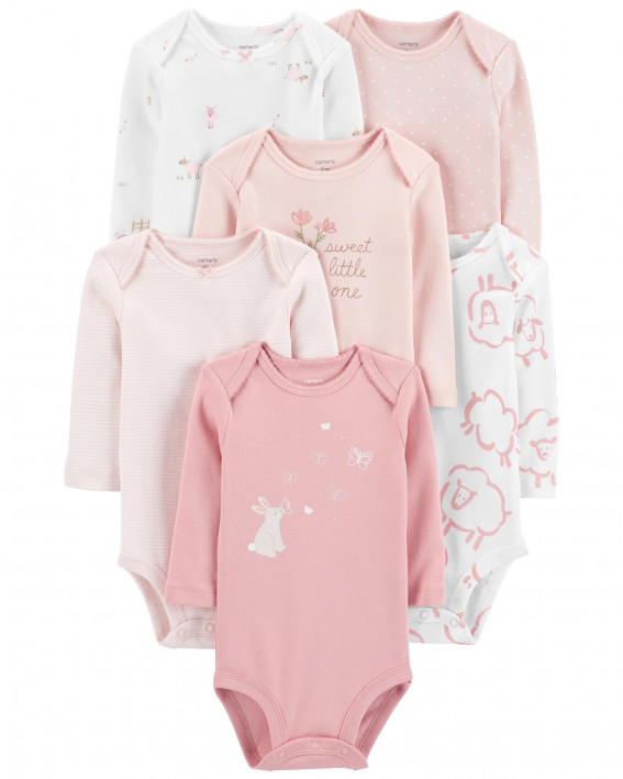Baby 6-Pack Long-Sleeve Original Bodysuits