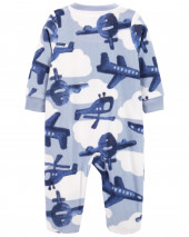 Toddler 1-Piece Airplane Fleece Footie PJs