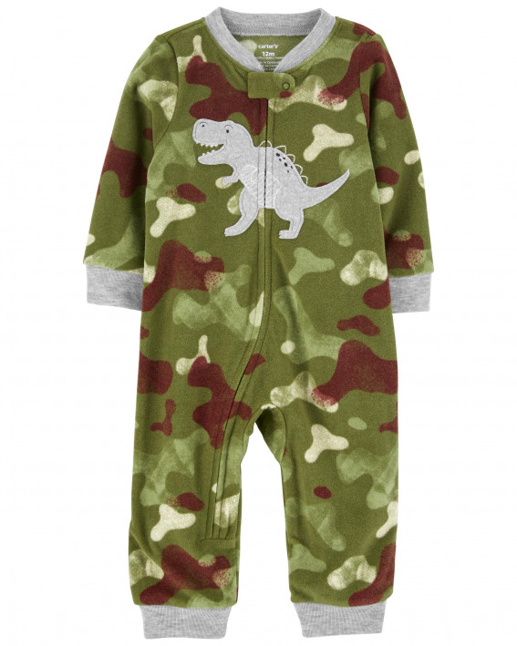 Toddler 1-Piece Dinosaur Fleece Footless PJs