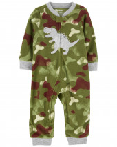 Toddler 1-Piece Dinosaur Fleece Footless PJs