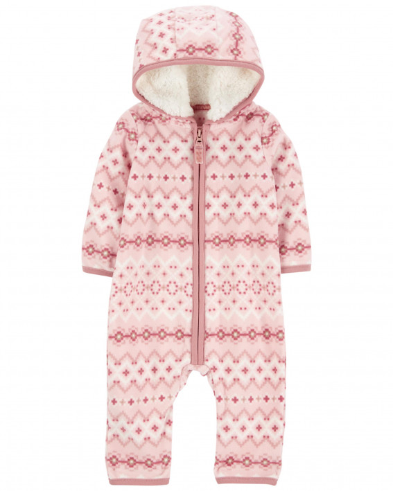 Baby Fair Isle Hooded Jumpsuit