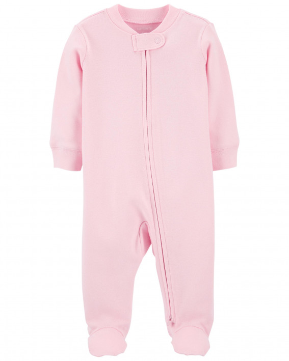 Pink Baby 2-Way Zip Cotton Sleep & Play