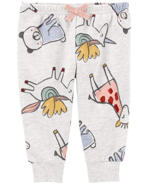 Carter's Kız Bebek Eşofman Altı Gri  Штаны Carter's с рисунками животных