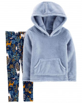Baby 2-Piece Fuzzy Hoodie & Legging Set