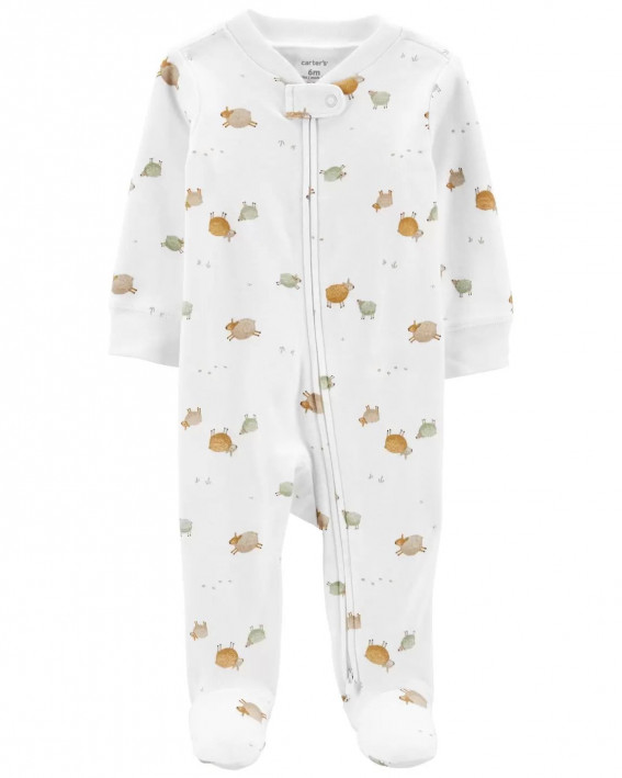 Baby Animal 2-Way Zip Cotton Sleep & Play