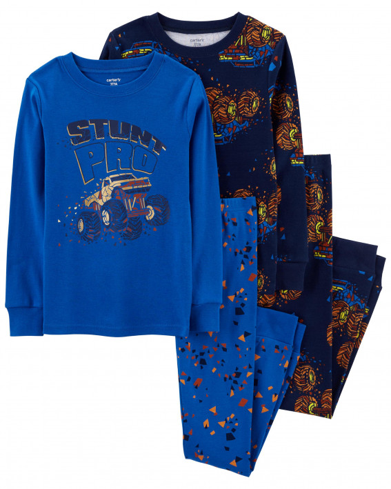 Kid 4-Piece Truck 100% Snug Fit Cotton PJs