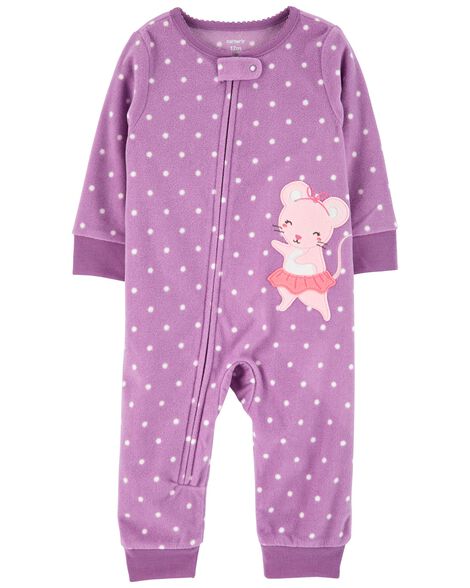 Baby 1-Piece Mouse Fleece Footless Pajamas