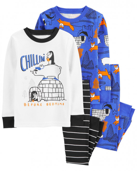 Uşaq 2 Dest Parçalı Pinqvin 100% Snug Fit Pambıq Pijama